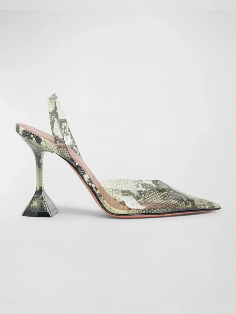 Amina Muaddi Holli Glass 95 Slingback Pumps Snake Print  SZ 36 US 6 - Picture 2 of 16